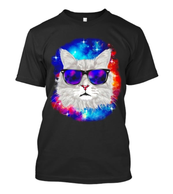 Cool Cat Space Shades Galaxy T-Shirt