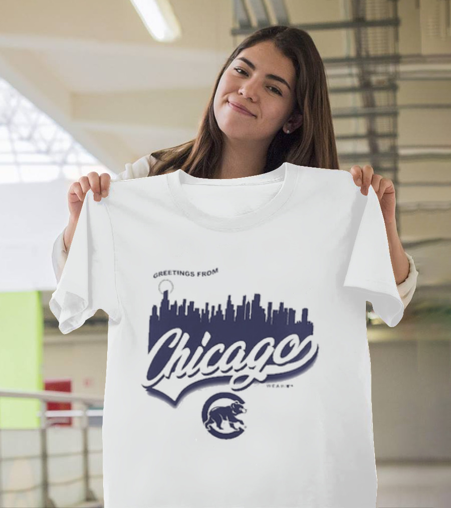 Greetings from Chicago Skyline Cubs T-Shirt