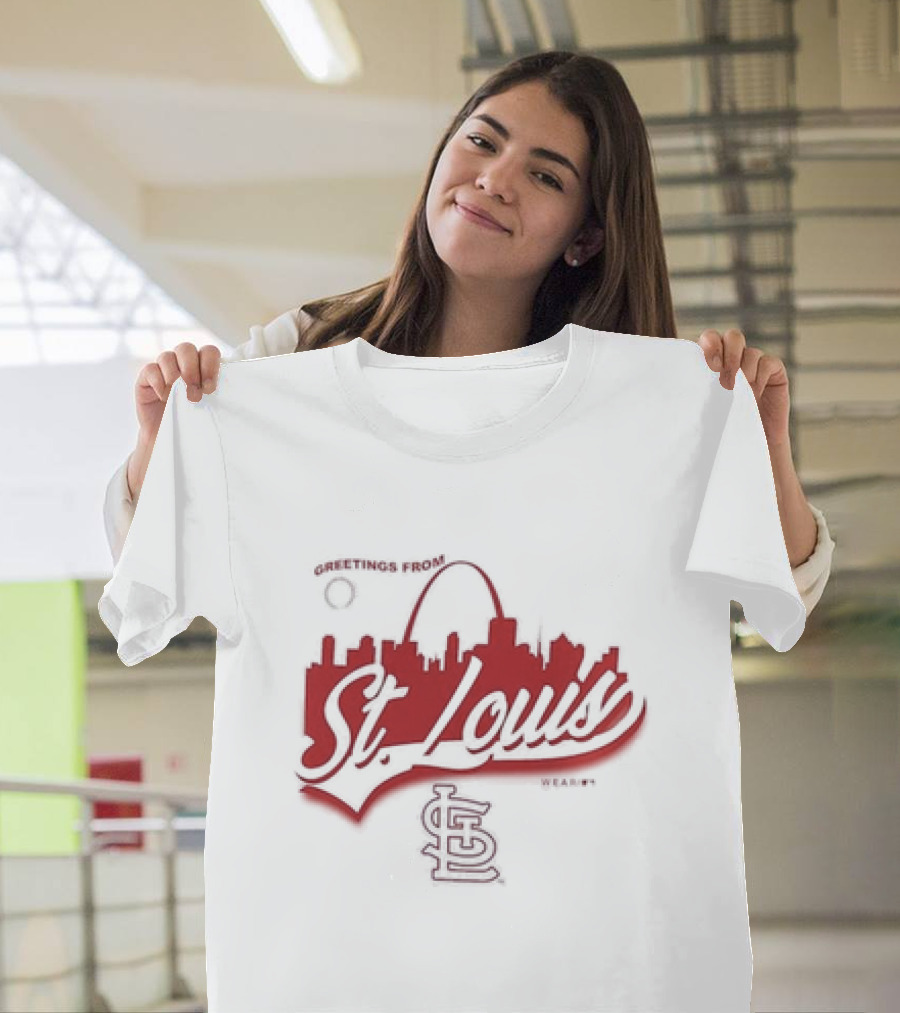 Greetings From St. Louis Cardinals Skyline STL T-Shirt