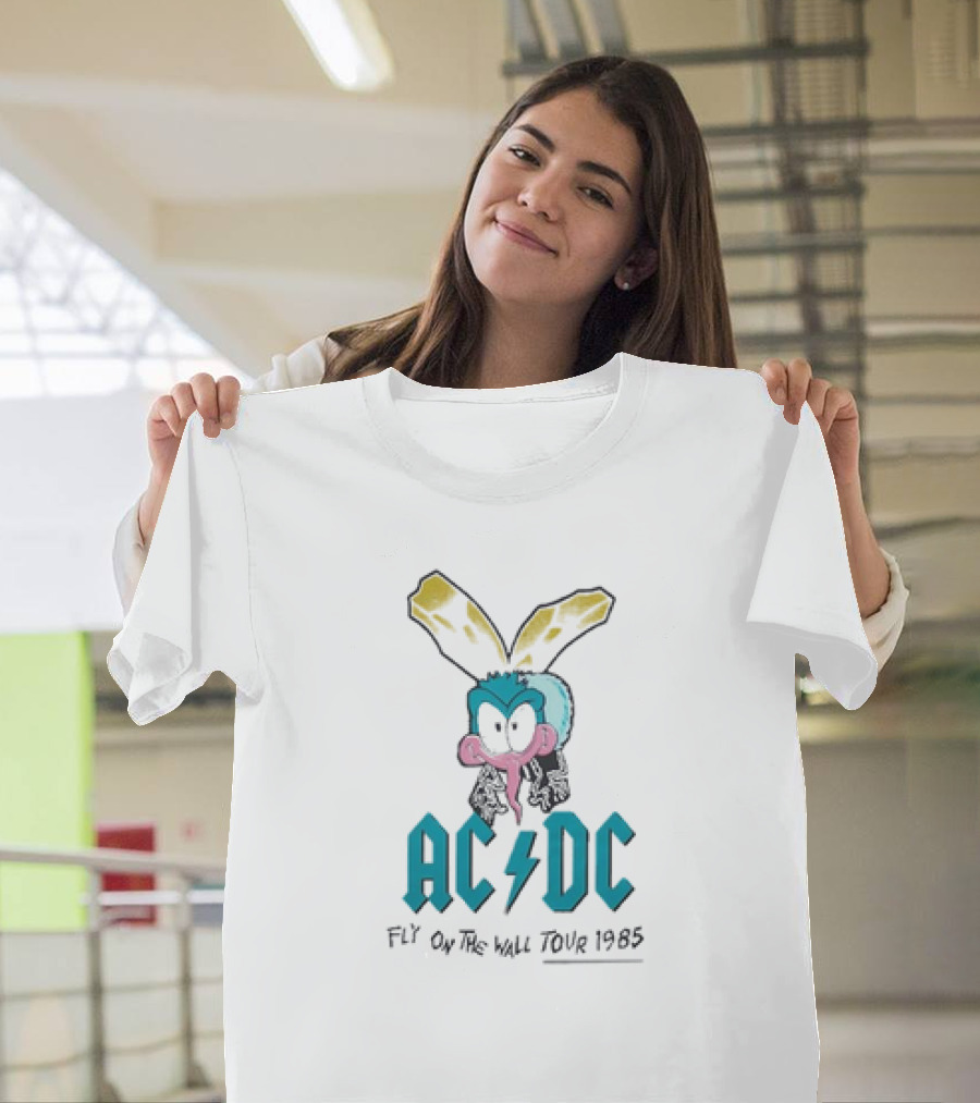 AC-DC Fly On The Wall Tour 1985 Cartoon Fly T-Shirt