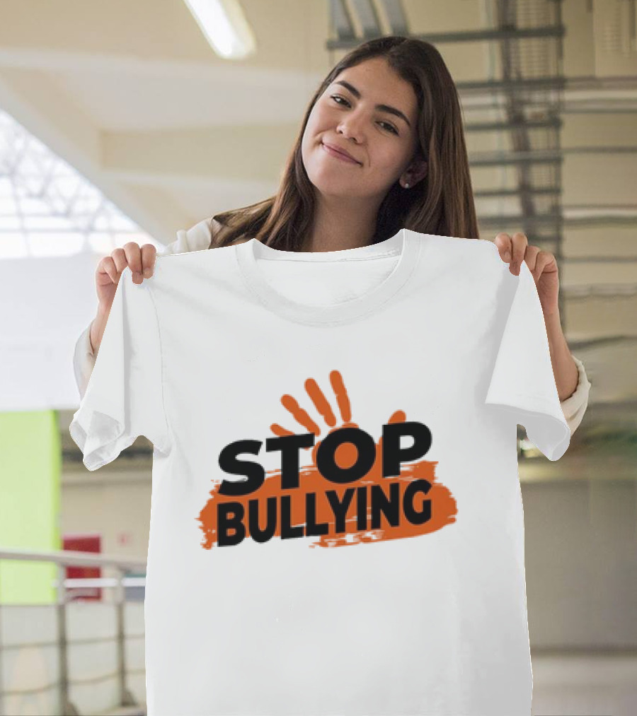 Eudy Stop Bullying Handprint Message T-Shirt