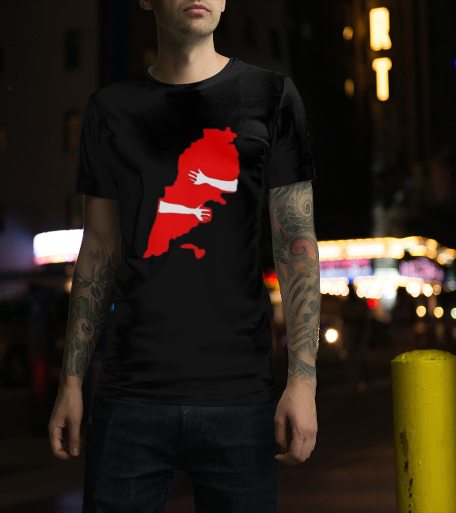 Lebanese Hug Red Map Embrace T-Shirt