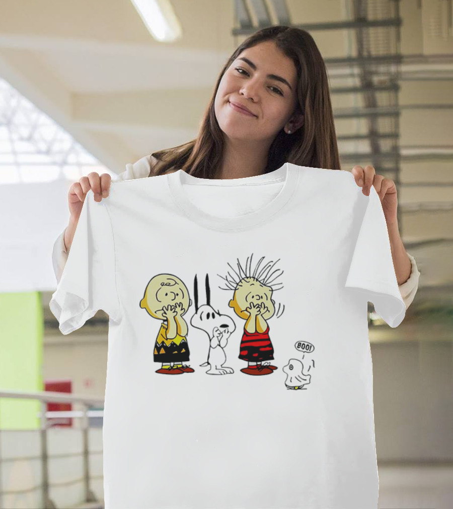 Snoopy Boo Peanuts Ghost Scare With Charlie Brown And Friends T-Shirt