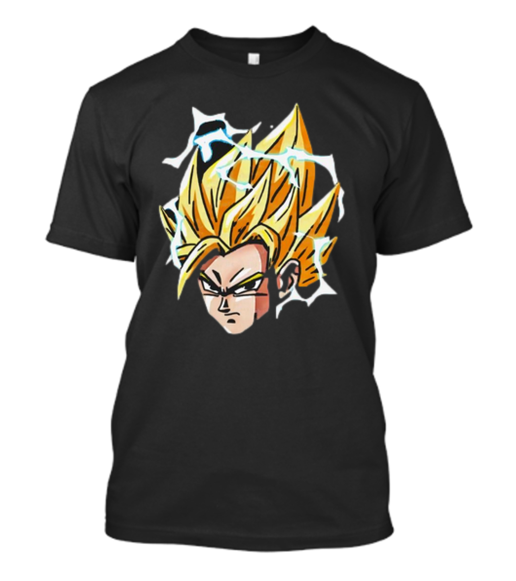 Son Goku Super Saiyan Dragon Ball Z Lightning Aura Face T-Shirt