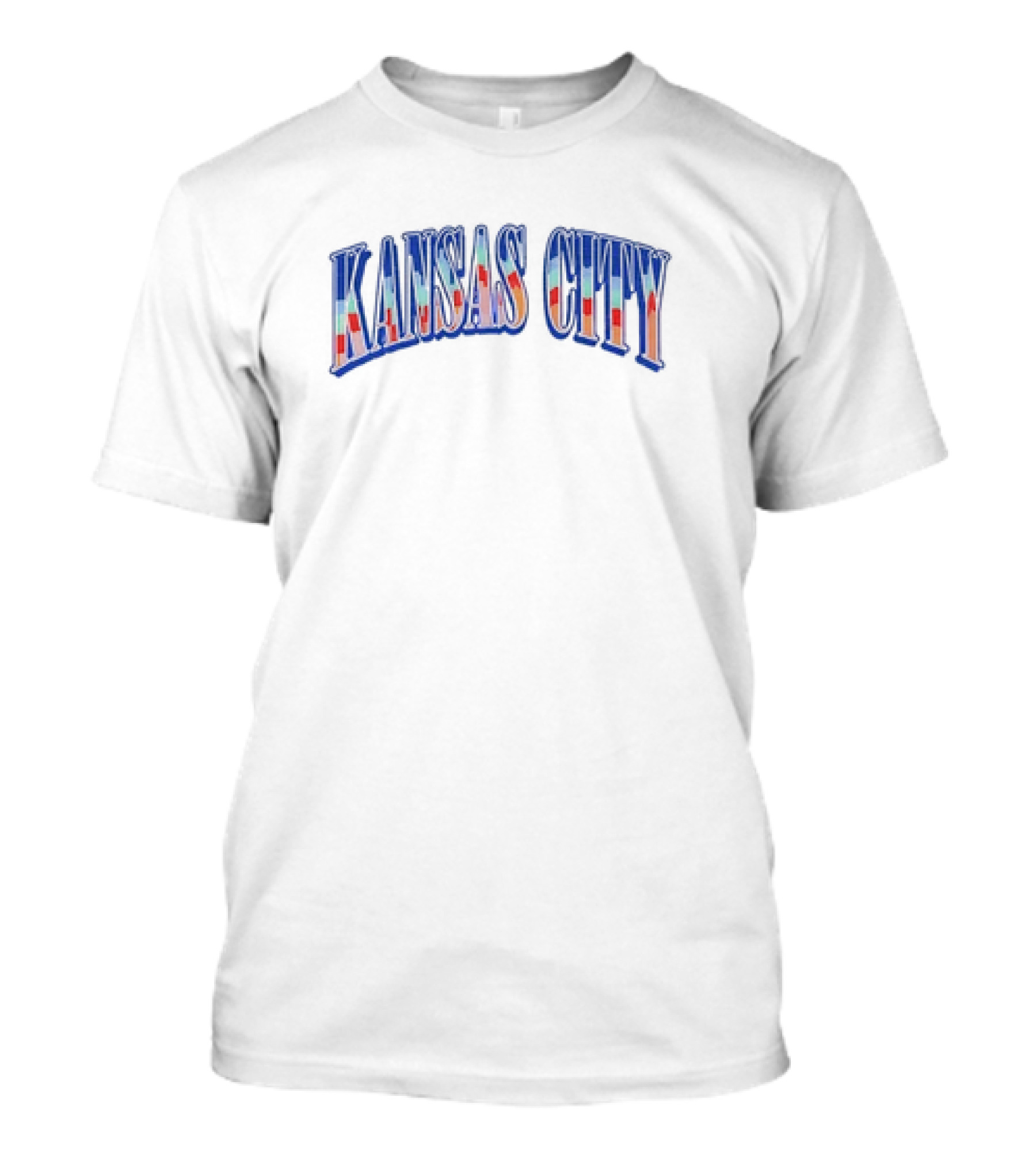 KANSAS CITY Sports Arch Letters Multicolor T-Shirt