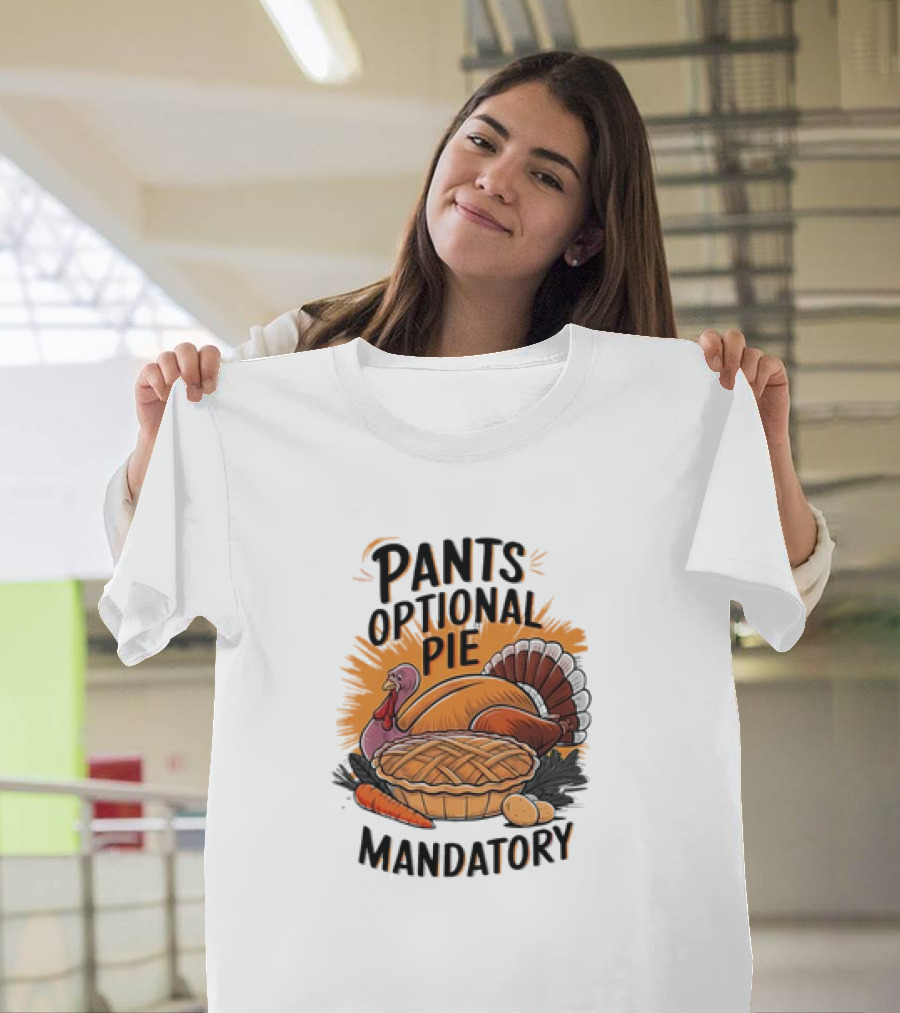 Pants Optional Pie Mandatory Thanksgiving Turkey and Pie T-Shirt