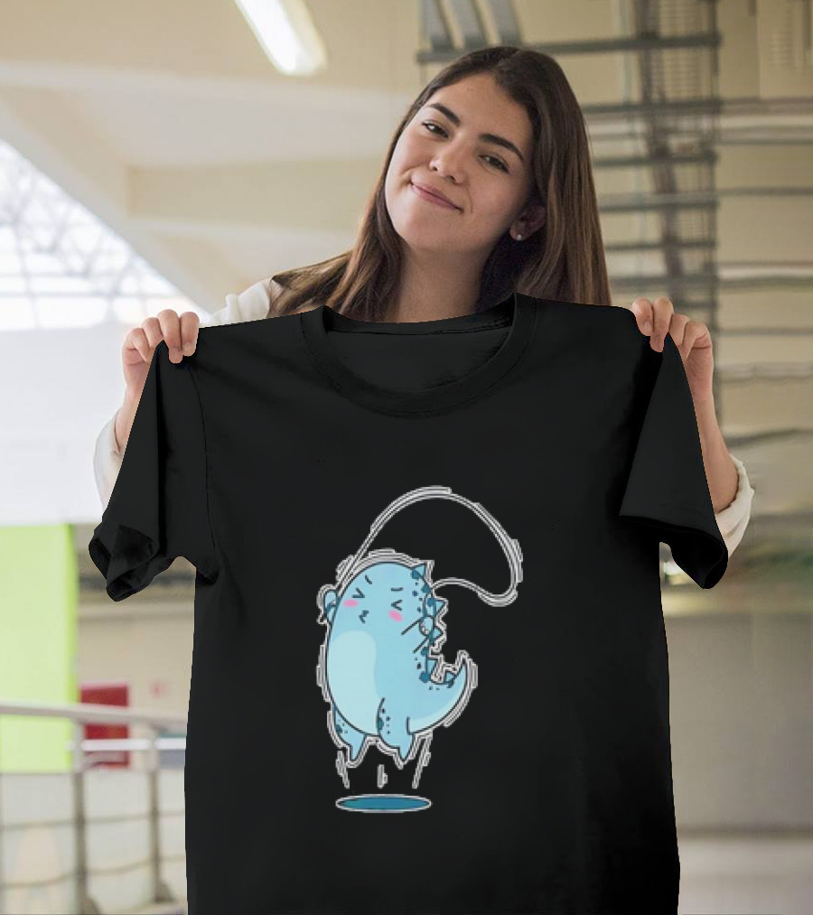 Dino Jumping Rope Adorable Cartoon T-Shirt