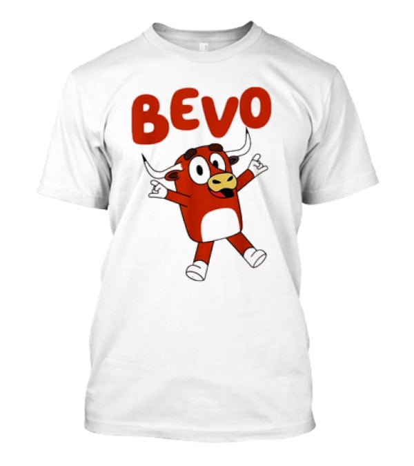 Bevo Cartoon Longhorn Bull Character Funny T-Shirt