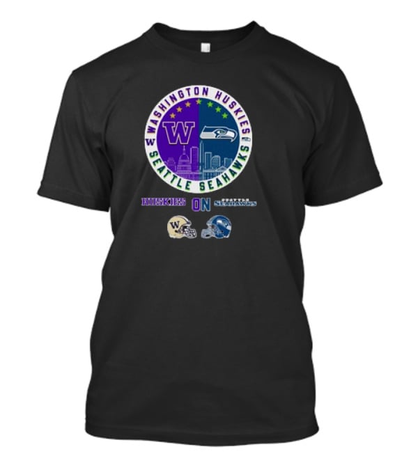 Washington Huskies Seattle Seahawks Huskies On Seattle Sundays T-Shirt