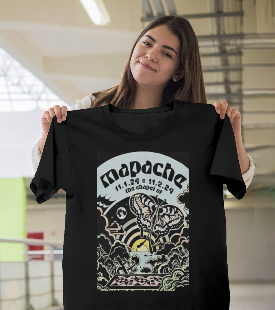 Mapache November 1-2 2024 The Chapel SF Butterfly Moon Art Deco T-Shirt