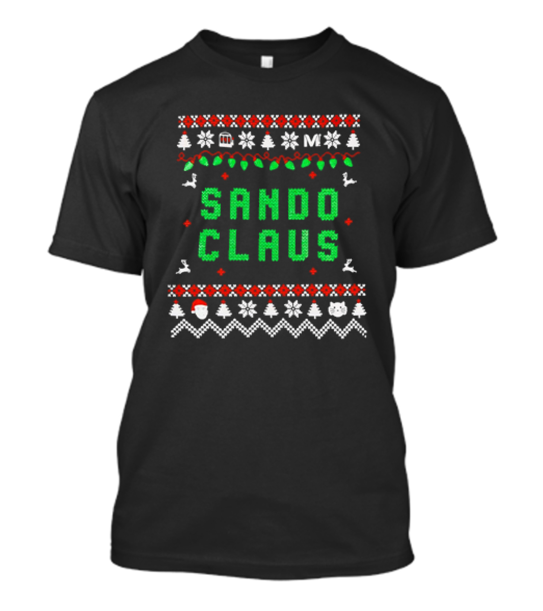 Sando Claus Christmas Ugly Sweater Style Holiday Christmas T-Shirt