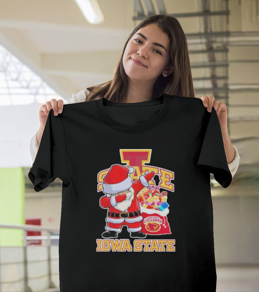 Santa Claus Dabbing Iowa State Cyclones Christmas T-Shirt