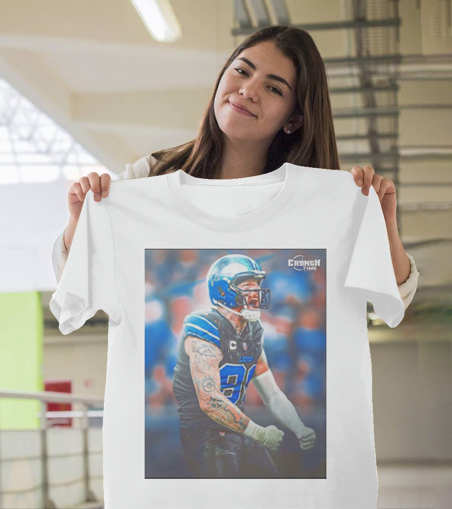 Crunch Time Maxx Crosby Detroit Lions Jersey Fire T-Shirt