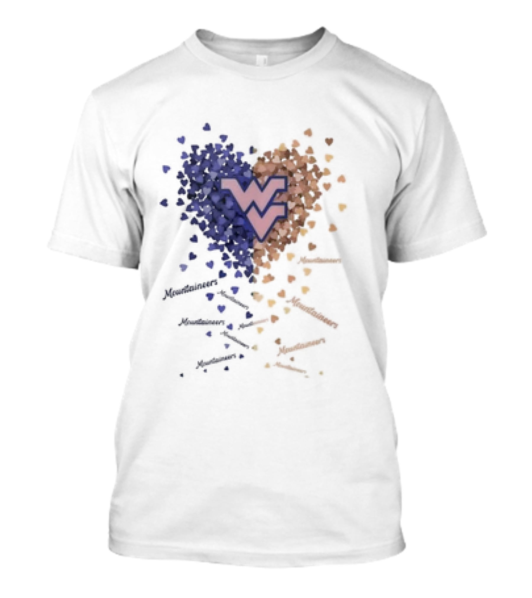 West Virginia Mountaineers Heart Logo Enthusiast T-Shirt