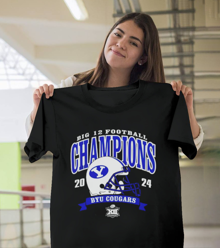Big 12 Football Champions 2024 BYU Cougars Football Helmet T-Shirt