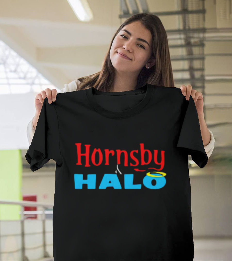 Hornsby And Halo Contrast With Devil Horns And Angel Ring T-Shirt