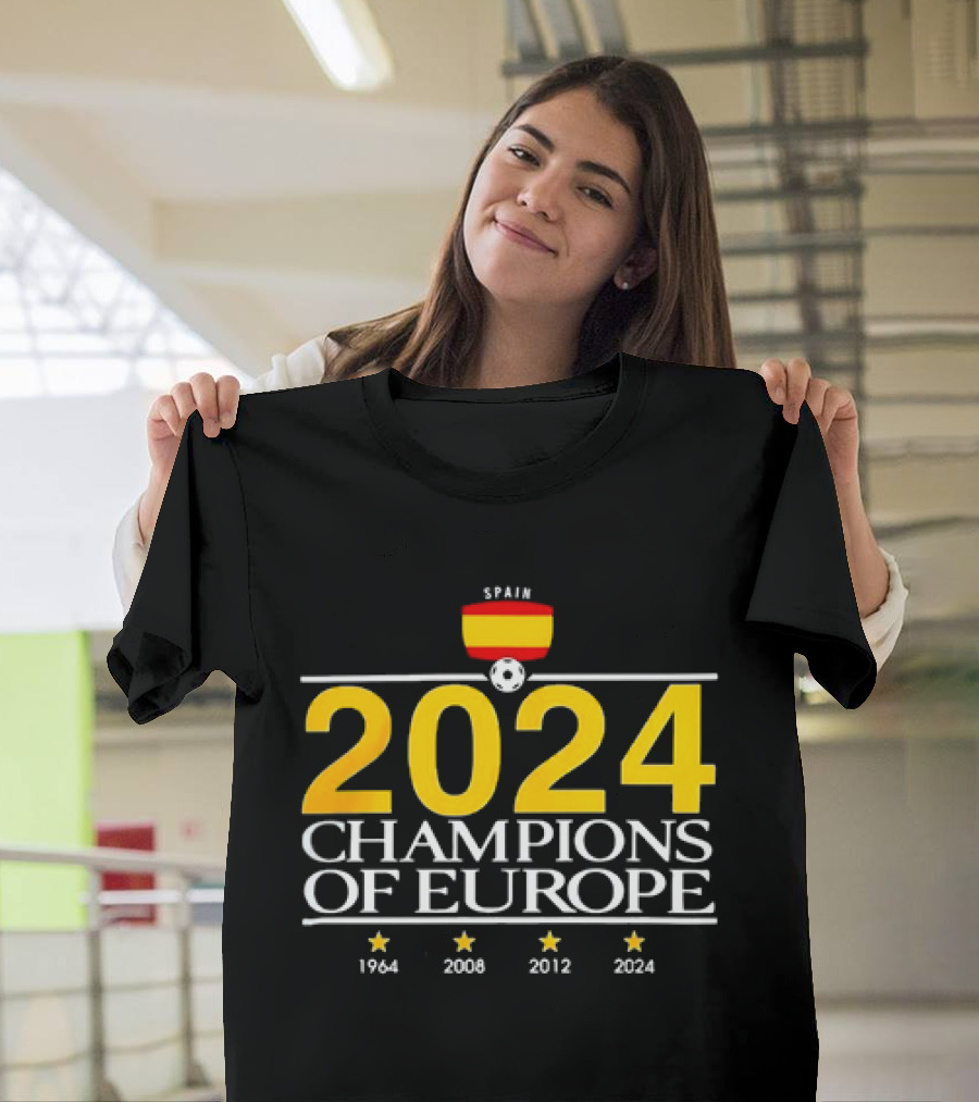 Spain 2024 Champions Of Europe 1964 2008 2012 T-Shirt