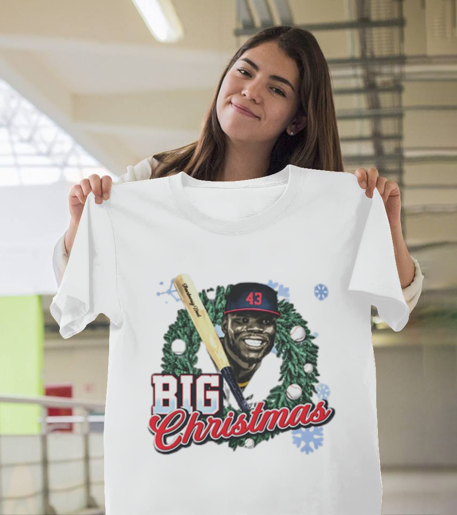 Jhonkensy Noel Cleveland Guardians Big Christmas 43 Vintage Baseball Wreath T-Shirt