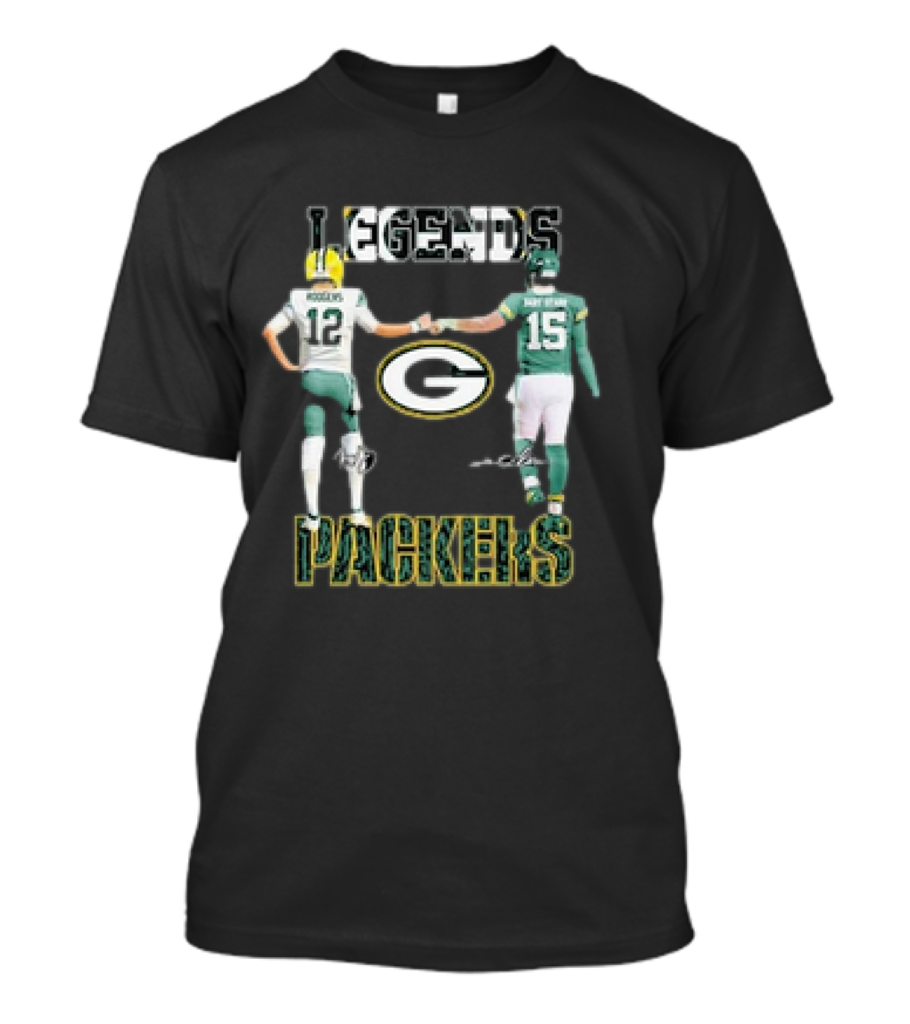 Legends Green Bay Packers Aaron Rodgers Bart Starr Signature T-Shirt