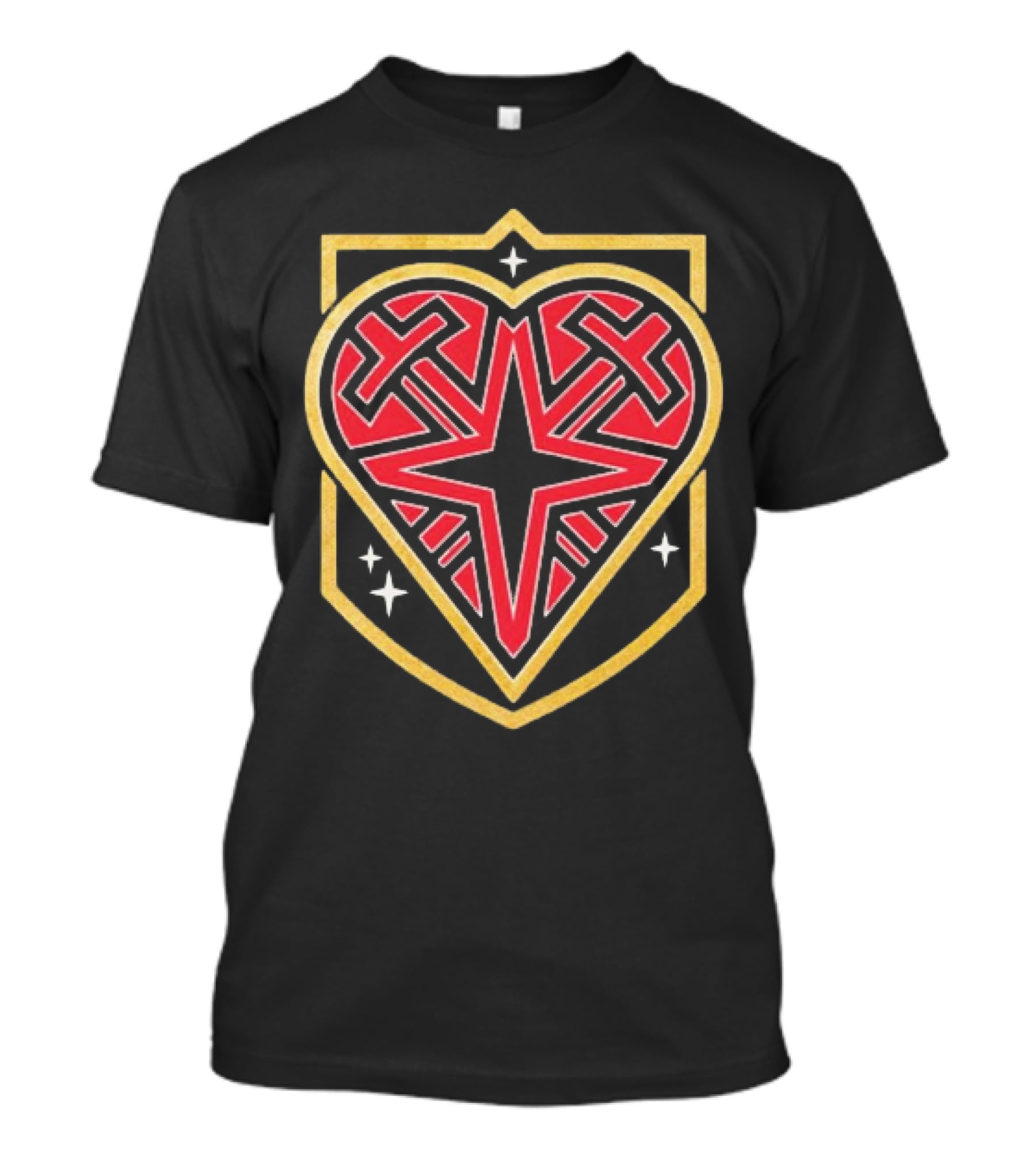 Vegas Golden Knights Heart Shield Star Crosses Retro T-Shirt