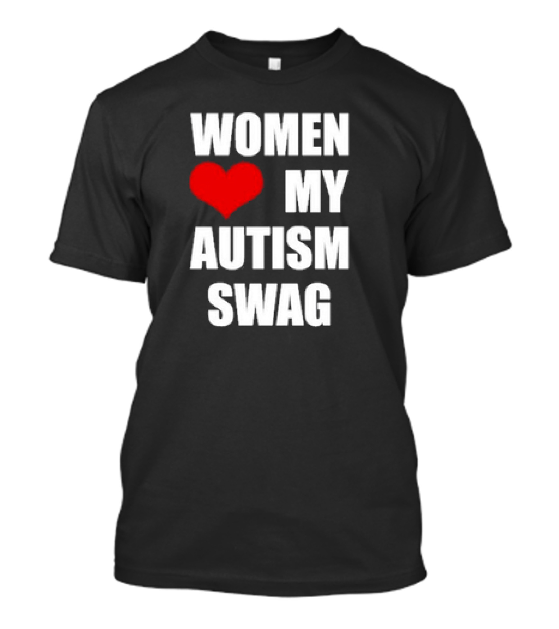 Women Love My Autism Swag Red Heart T-Shirt