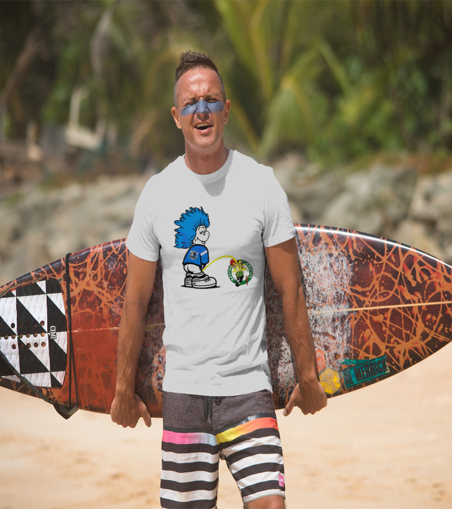 Dallas Mavericks Fan Urinating On Boston Celtics T-Shirt