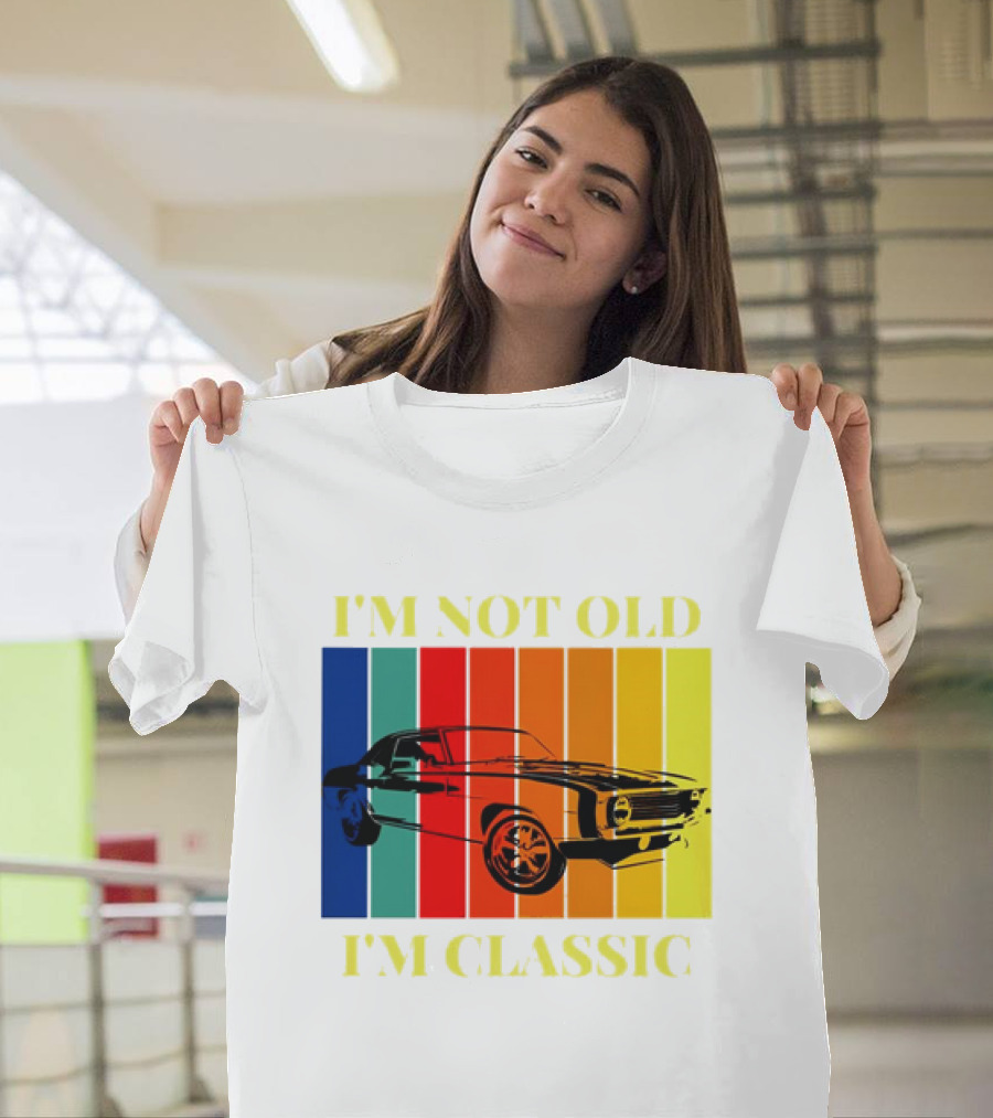 I’m Not Old I’m Classic Retro Car Vintage Stripes T-Shirt