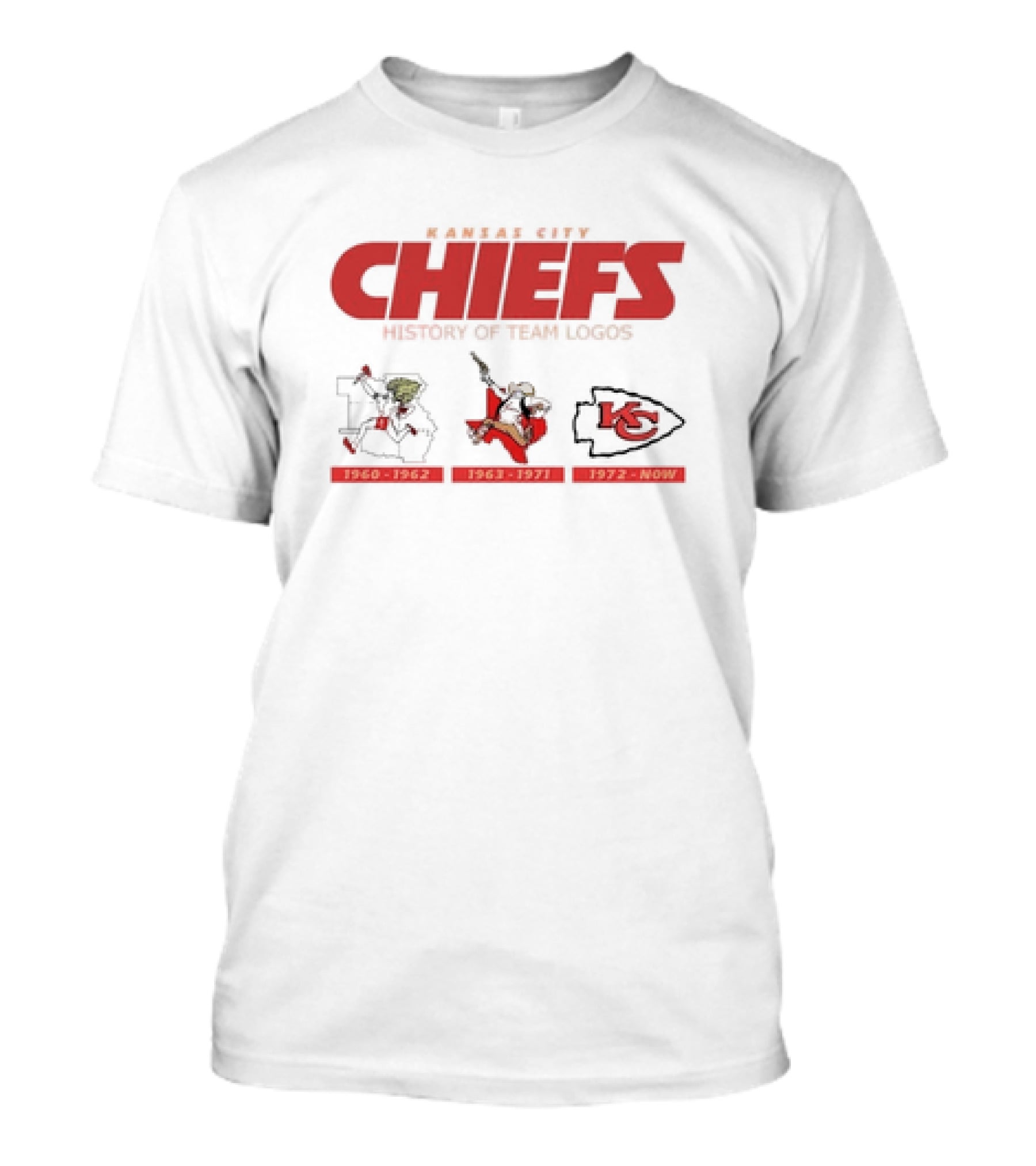Kansas City Chiefs History 1960-1962 1963-1971 1972-Now Team T-Shirt
