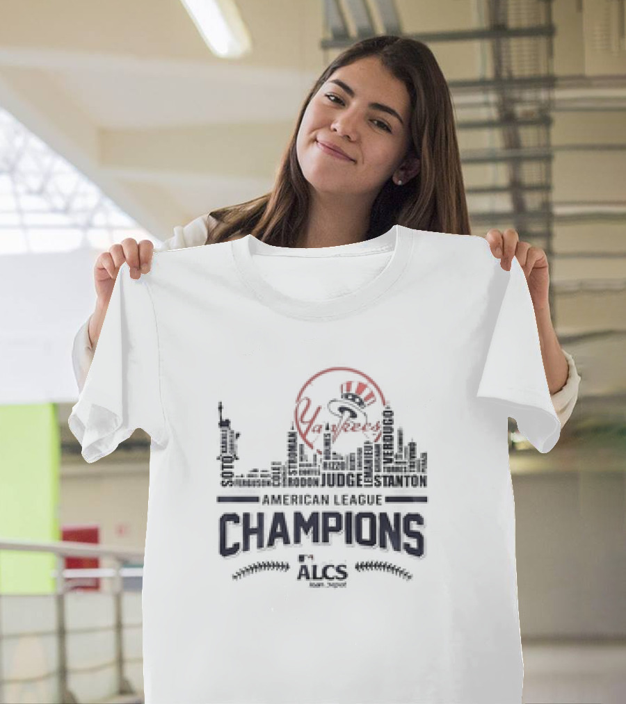 Yankees Skyline ALCS Champions 2024 Names American League T-Shirt