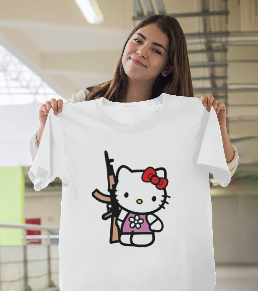 Hello Kitty with AK-47 Cute T-Shirt