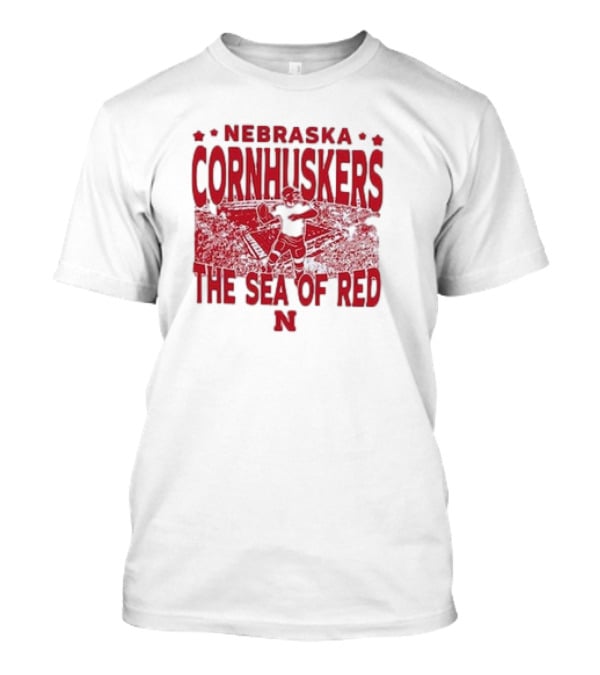 Nebraska Cornhuskers The Sea Of Red Stadium Scene T-Shirt