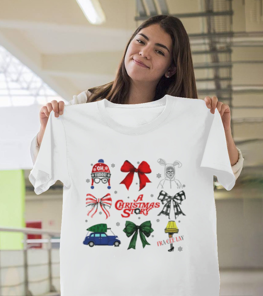 A Christmas Story Oh Fudge Fra-Gee-Lay Bunny Car Leg Lamp Bow T-Shirt