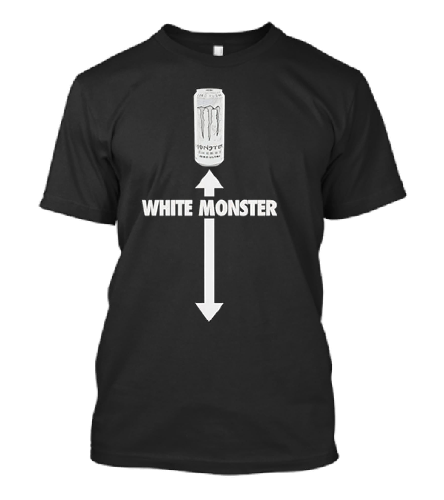 White Monster Energy Drink Can With Arrow Direction T-Shirt