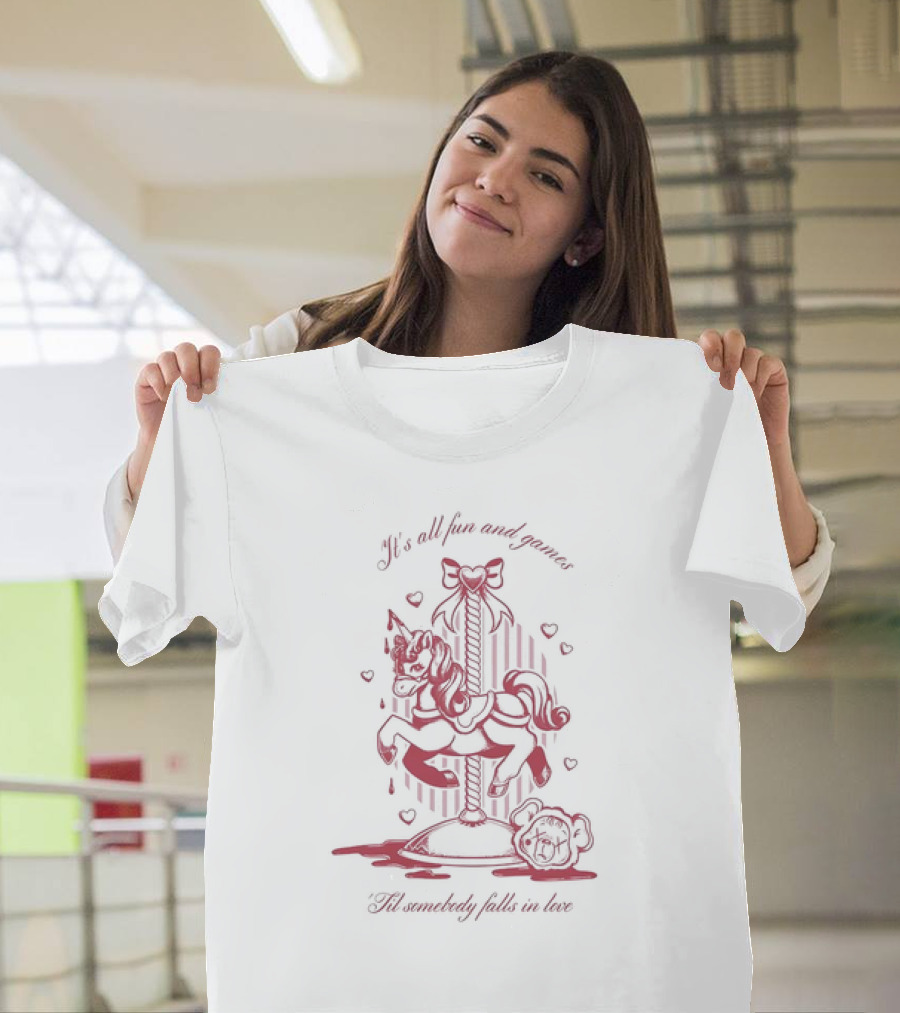 It's All Fun and Games 'Til Somebody Falls in Love Carousel Unicorn Melanie Martinez T-Shirt