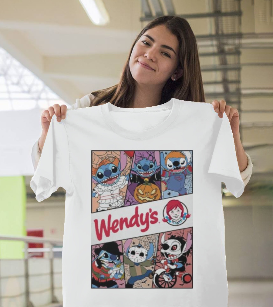 Halloween Horror Stitch Characters Wendy’s Crossover T-Shirt
