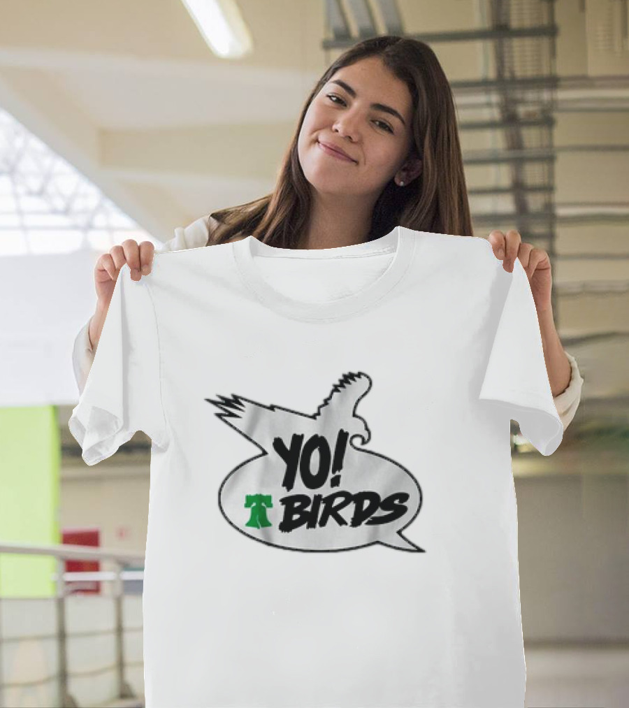 Philadelphia Eagles Yo Birds Liberty Bell Speech Bubble T-Shirt