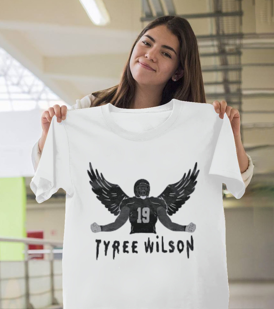 Tyree Wilson 19 Las Vegas Raiders Winged Football Player T-Shirt