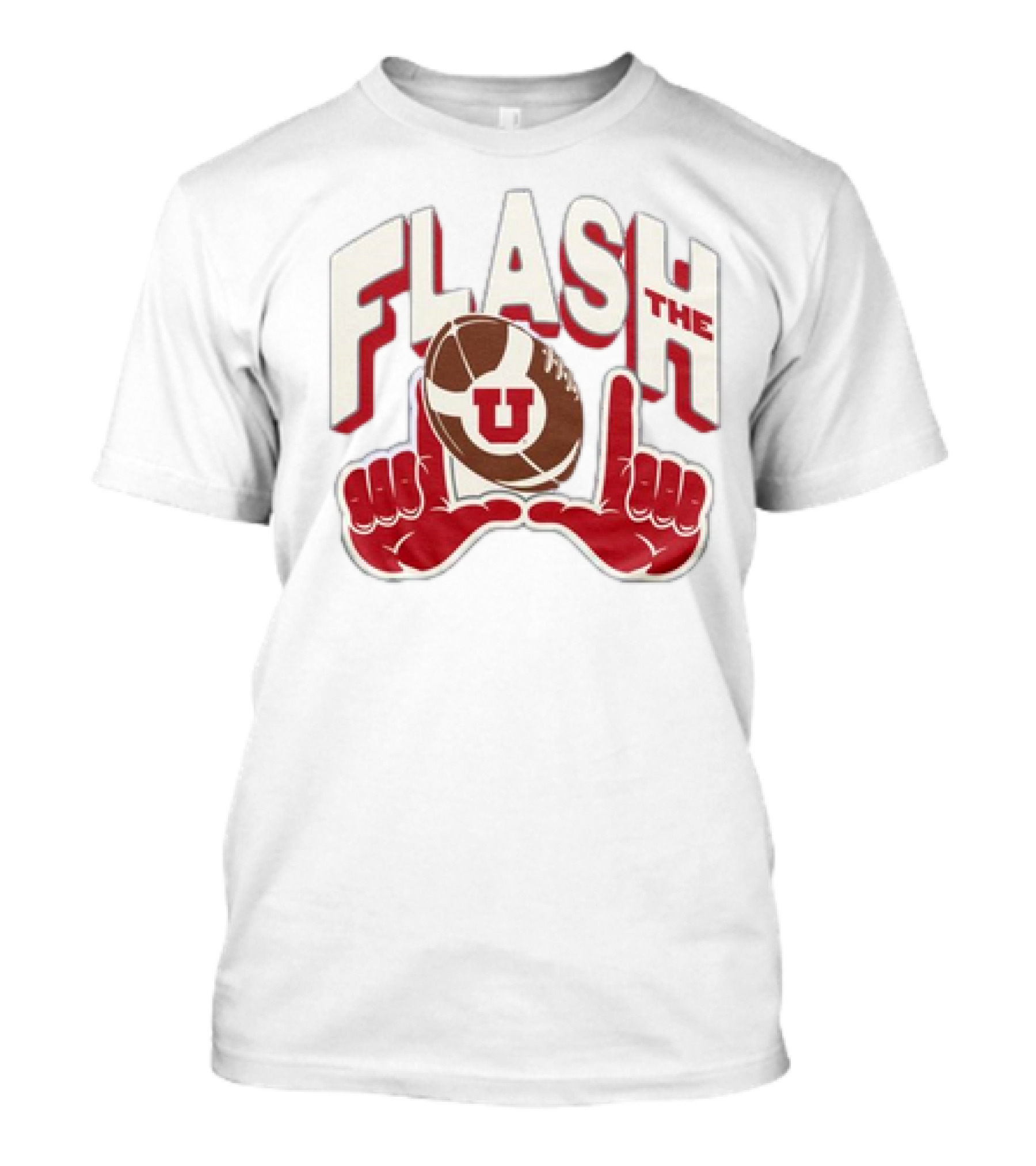 Utah Utes Flash The U Football Logo With Red Hand Gesture T-Shirt