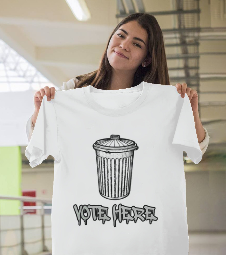Vote Here Trash Can Graffiti T-Shirt