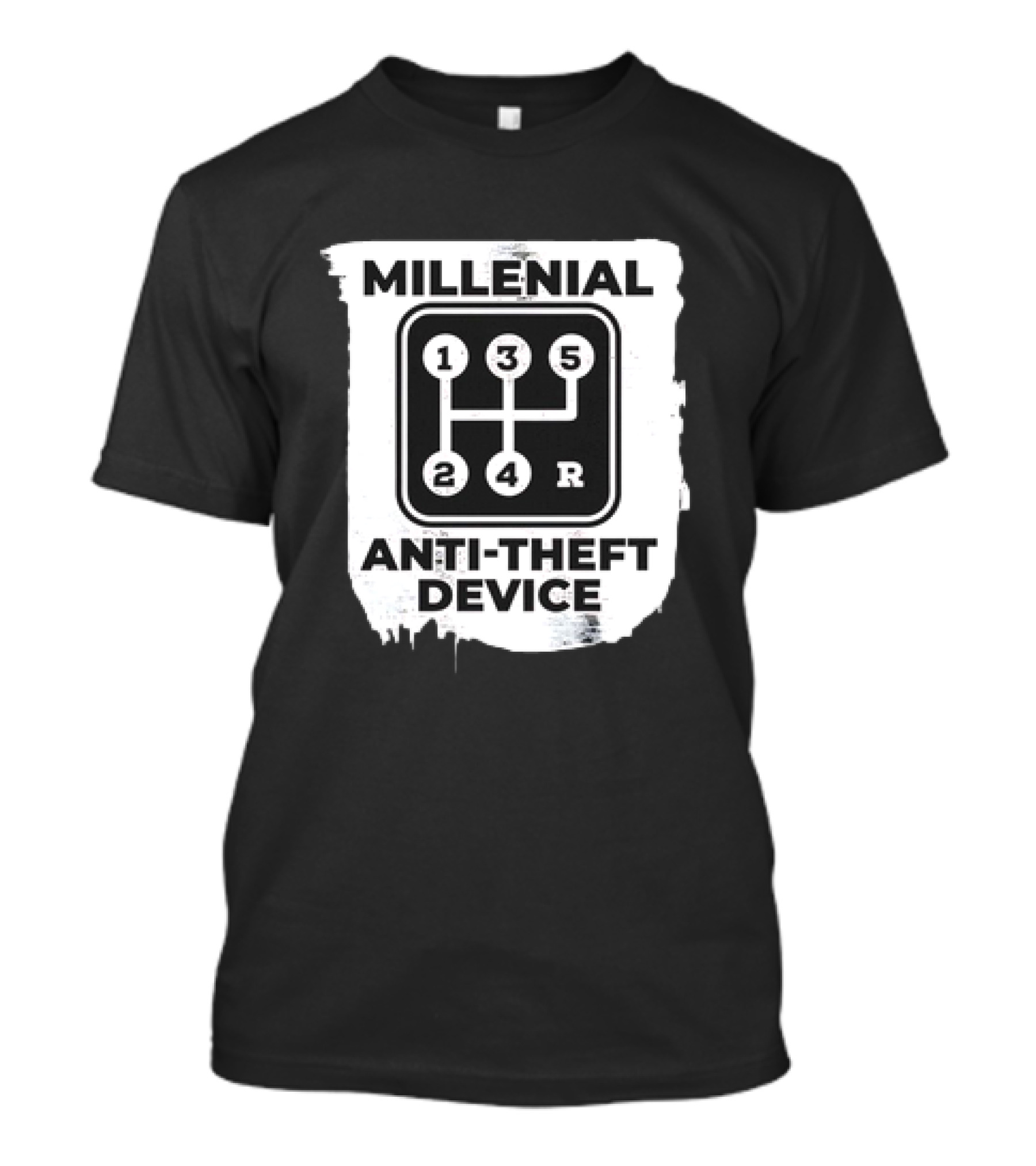 Millenial Anti-Theft Device Manual Gear Shift T-Shirt