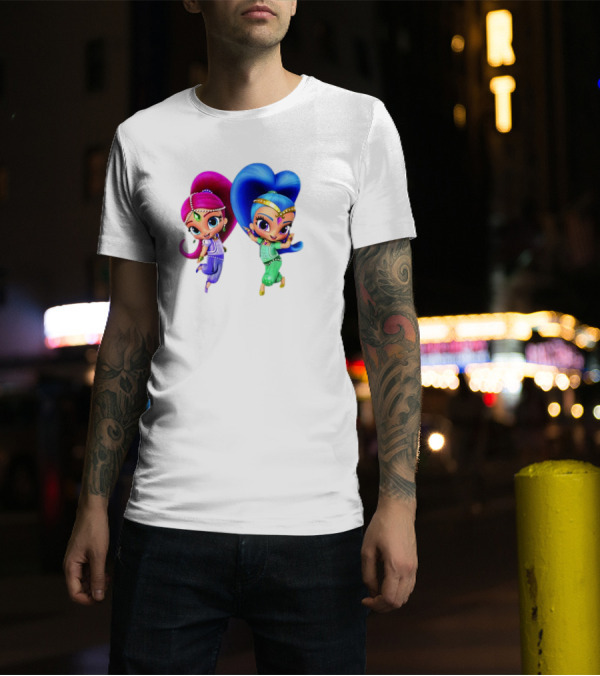 Shimmer And Shine Cartoon Girl Friend Duo With Vibrant Colors T-Shirt
