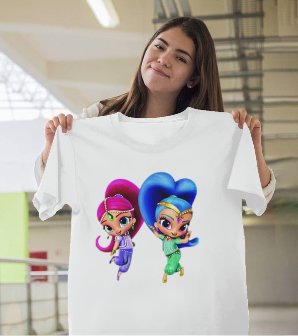 Shimmer And Shine Cartoon Girl Friend Duo With Vibrant Colors T-Shirt