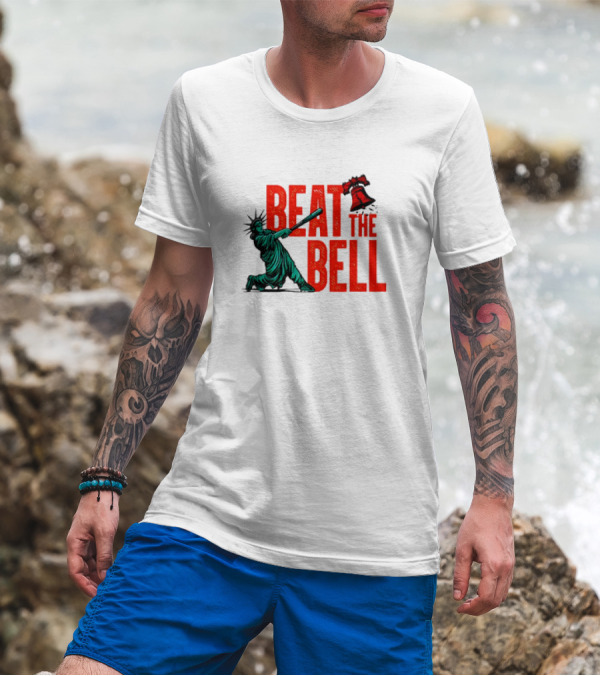 Statue Of Liberty Baseball Swing Beat The Bell Liberty Bell T-Shirt