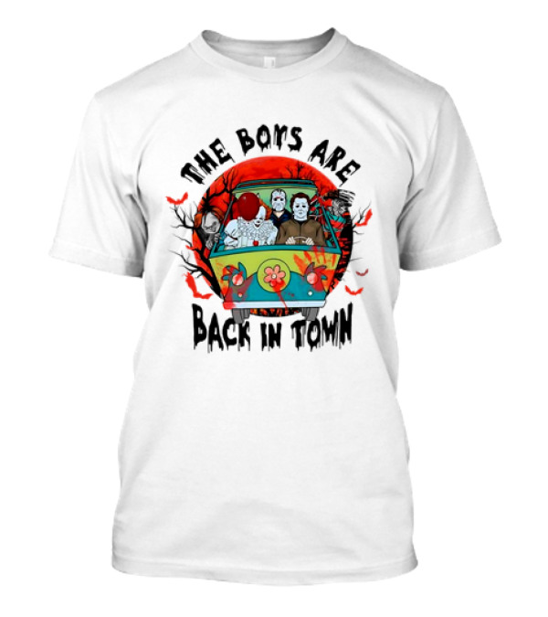 The Boys Are Back In Town Killers Halloween Horror Friends Van T-Shirt