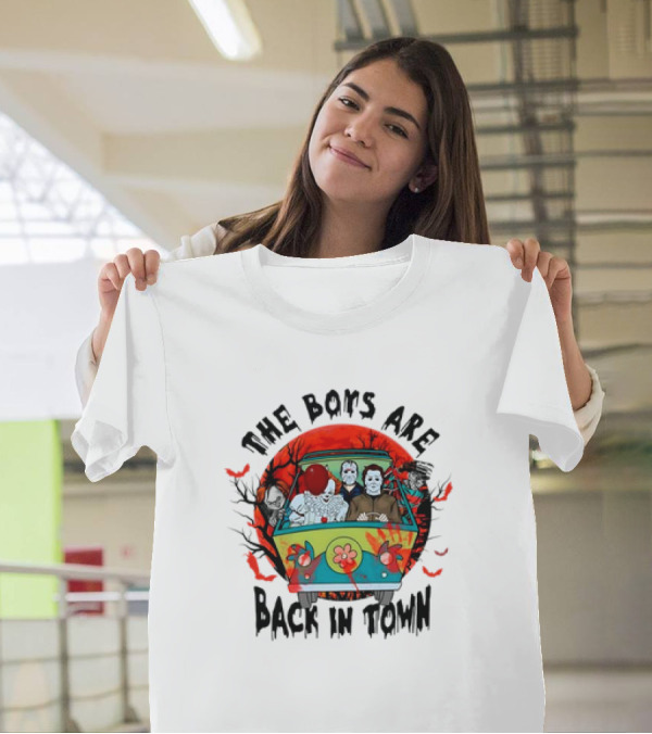 The Boys Are Back In Town Killers Halloween Horror Friends Van T-Shirt