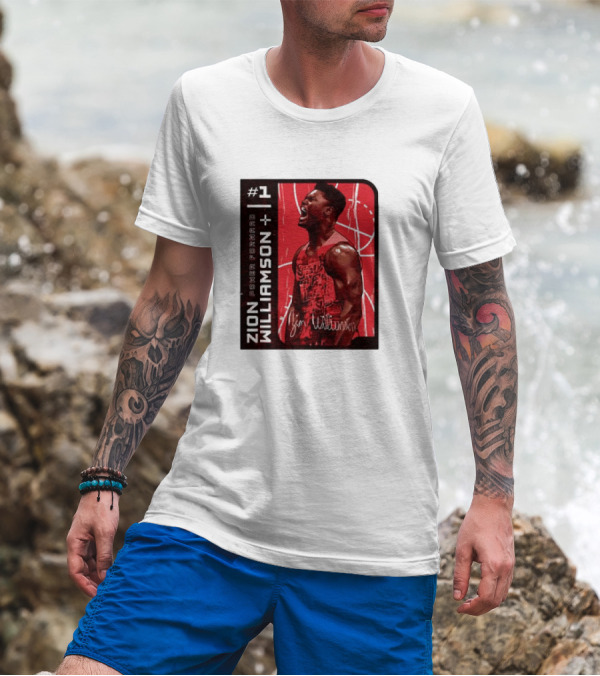 Zion Williamson #1 New Orleans Basketball Signature Card T-Shirt