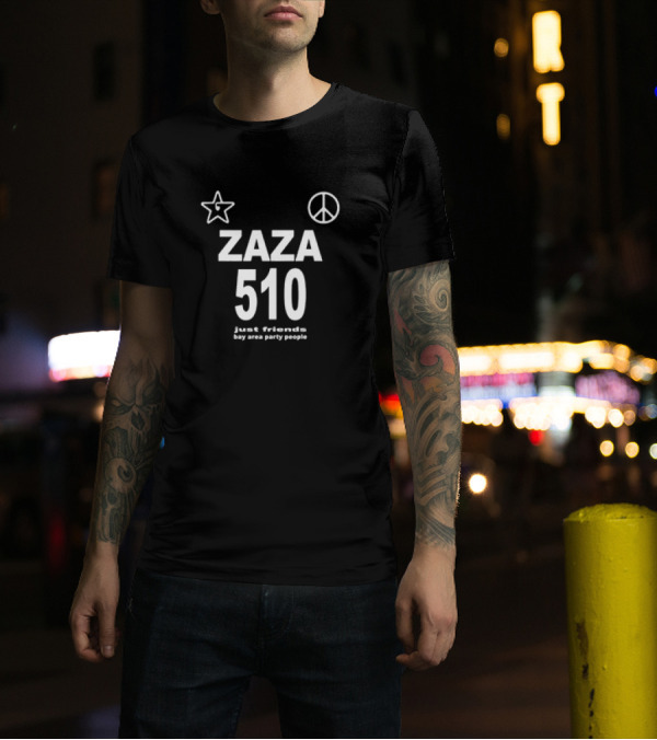 Zaza 510 Just Friends Bay Area Party People Star Peace Symbols T-Shirt