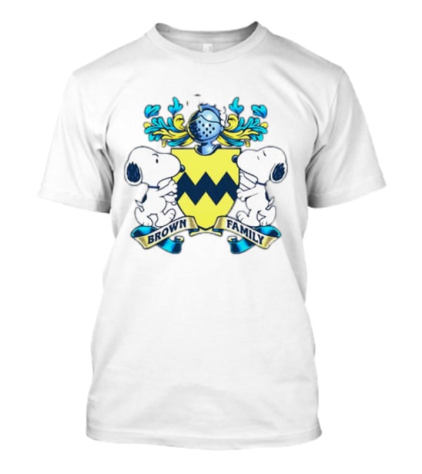 Brown Family Crest Charlie Brown Snoopy Peanuts Iconic Shield T-Shirt