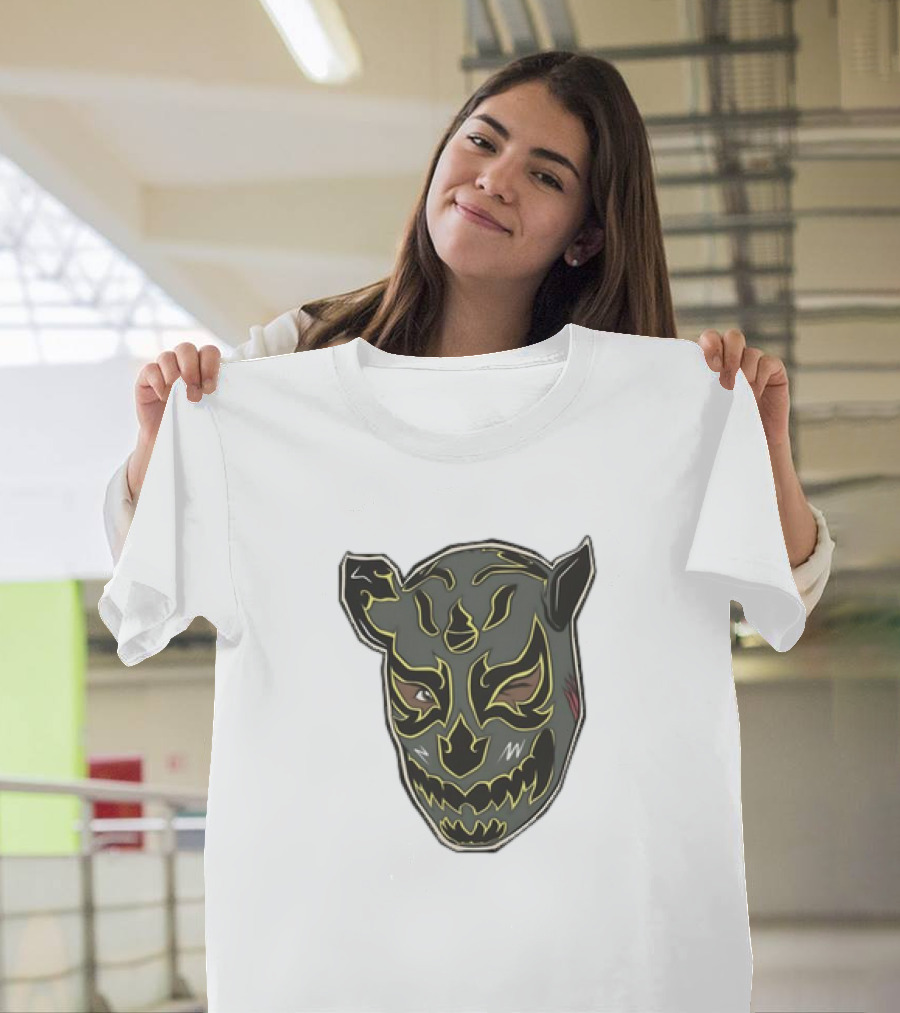 Luchador Black Mask with Grey and Yellow AEW T-Shirt