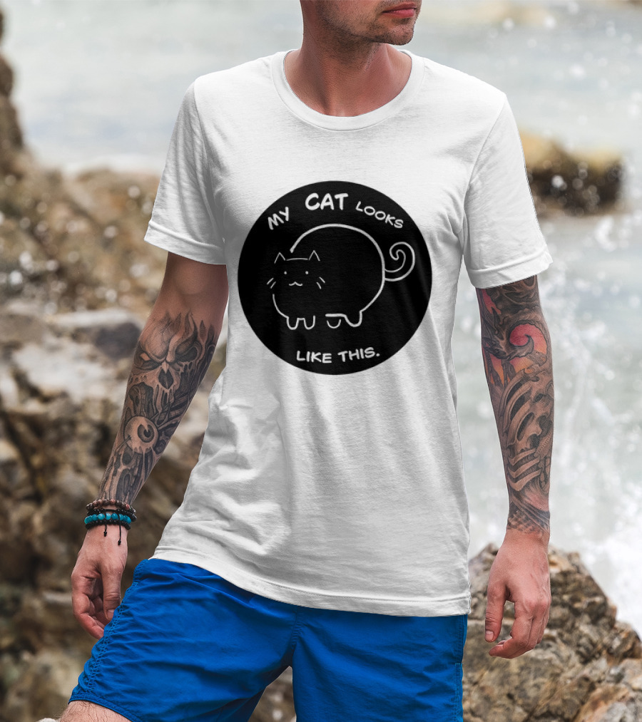 My Cat Looks Like This Adorable Cartoon Kitty Drawing T-Shirt